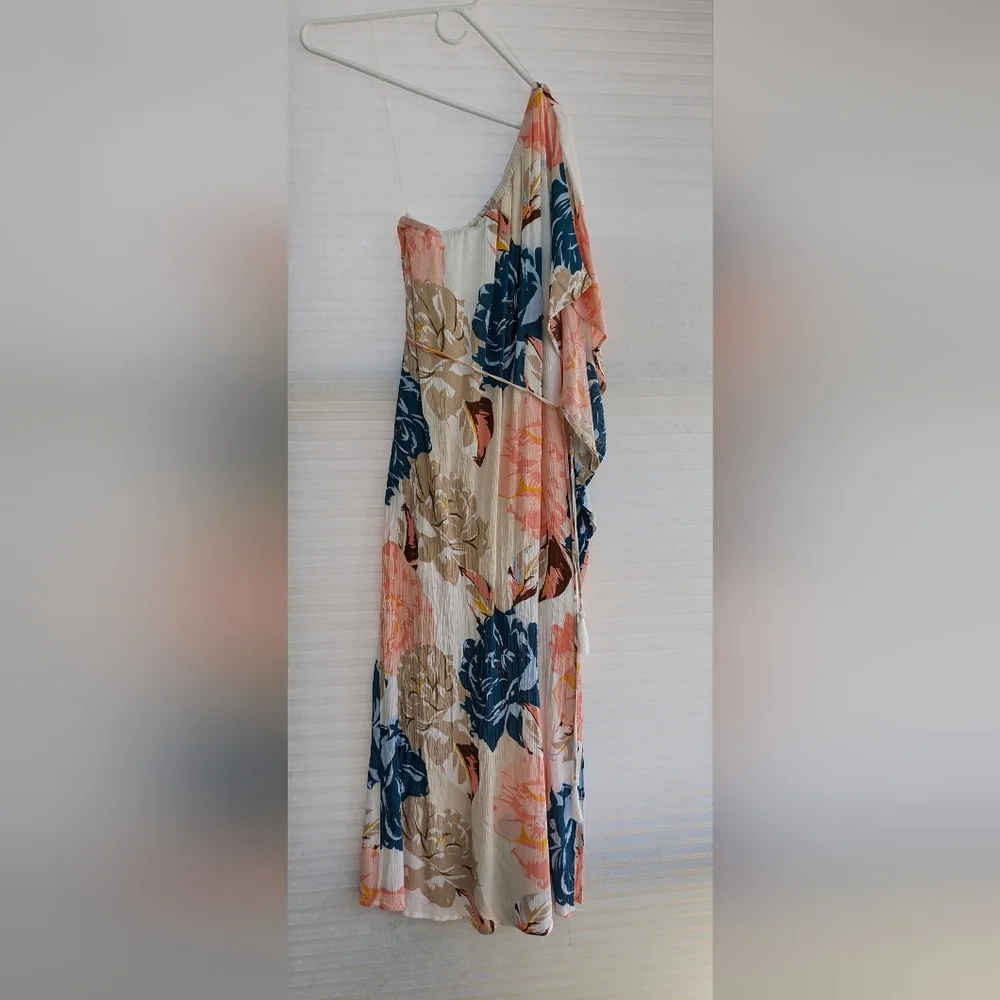Cato Floral Print Flowy Tie Waist Maxi Medium - Picture 2 of 5